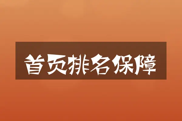 首页排名保障